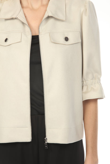 Joseph Ribkoff Moonstone Zip Front Puff Sleeve Jacket 253159