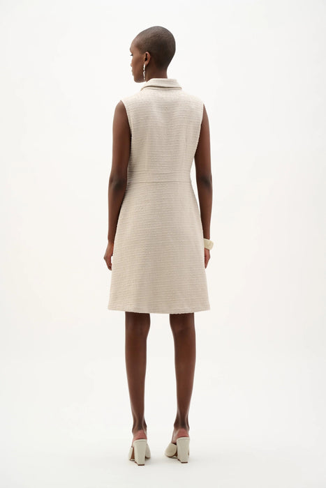 Joseph Ribkoff Moonstone Zip Front Bouclé A-Line Dress 262221