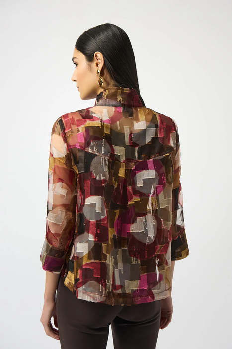 Joseph Ribkoff Multi Abstract Print 2-Piece Button Front Jacket 253163