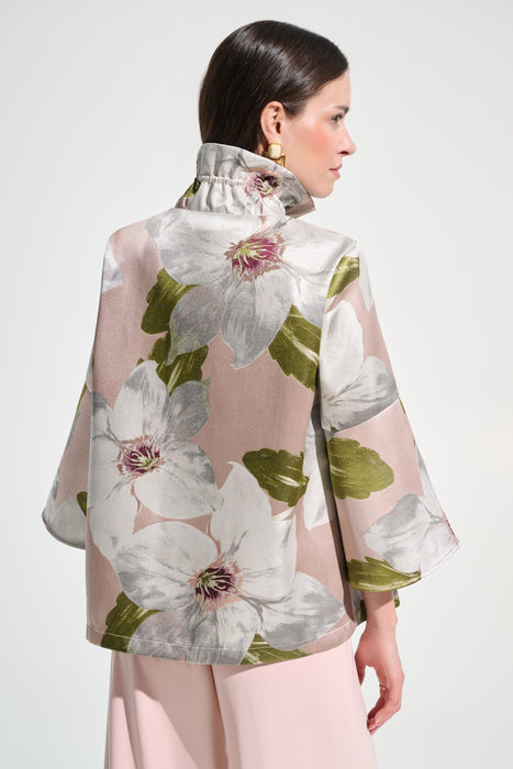 Joseph Ribkoff Multi Floral Jacquard Trapeze Jacket 262702