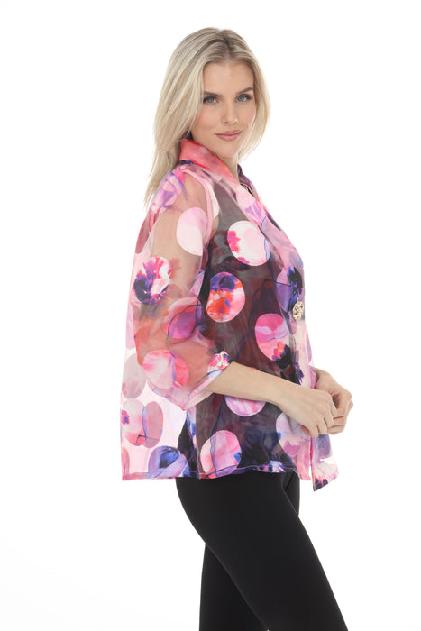 Joseph Ribkoff Multi Floral Polka Dots Sheer Jacket 261762
