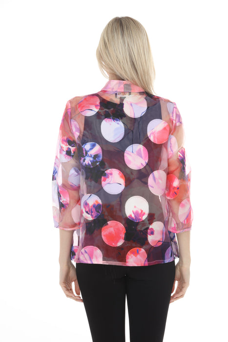 Joseph Ribkoff Multi Floral Polka Dots Sheer Jacket 261762