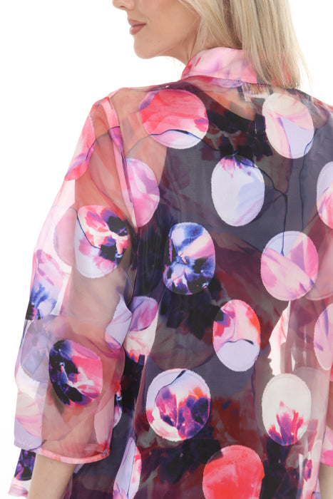 Joseph Ribkoff Multi Floral Polka Dots Sheer Jacket 261762