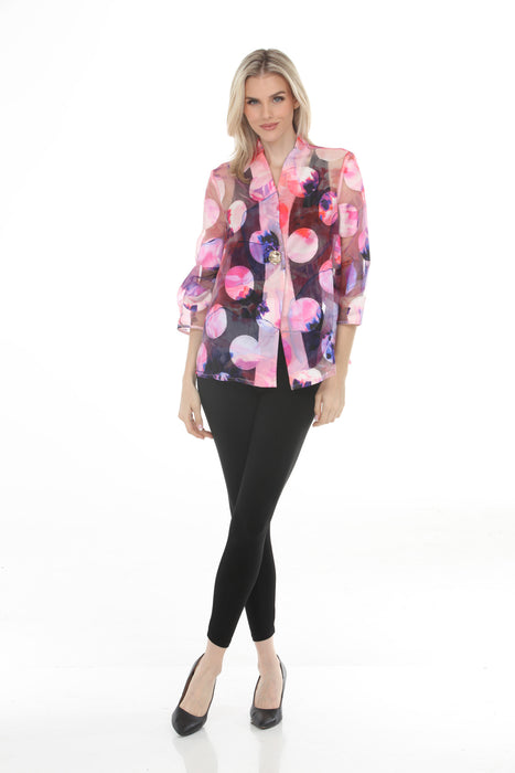Joseph Ribkoff Multi Floral Polka Dots Sheer Jacket 261762