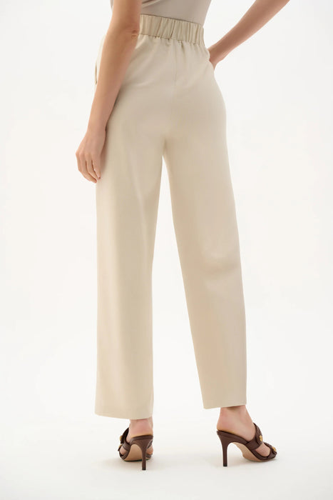 Joseph Ribkoff Natural Linen Woven Pull-On Wide Leg Pants 262040
