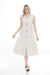 Woman wearing Joseph Ribkoff fit and flare dress for elegant office outfit