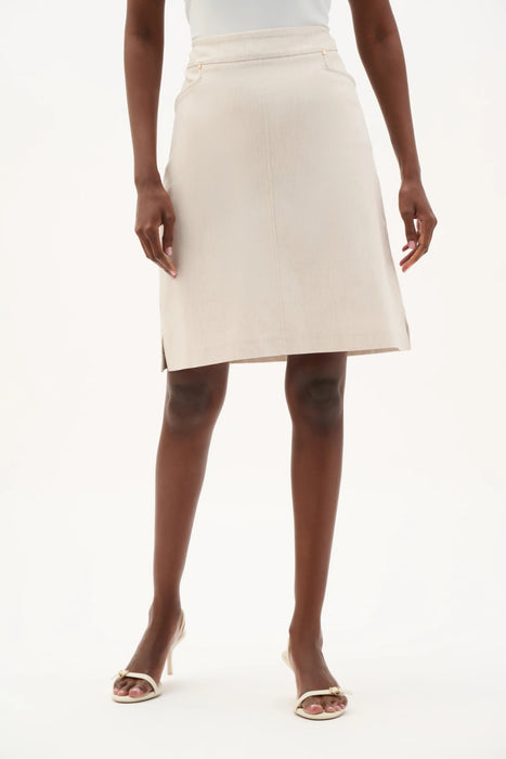 Joseph Ribkoff Natural Woven Pull-On A-Line Skirt 262065