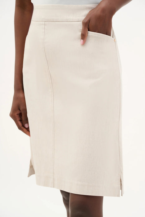 Joseph Ribkoff Natural Woven Pull-On A-Line Skirt 262065