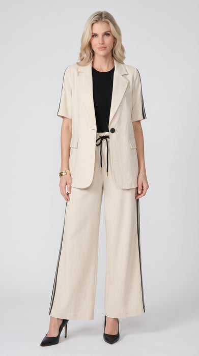 Joseph Ribkoff Natural Side Stripe Linen Blazer Jacket 262100