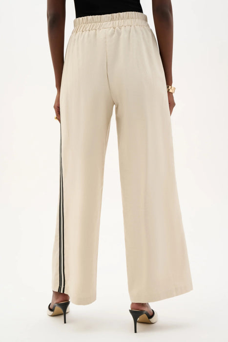 Joseph Ribkoff Natural Side Stripe Linen Wide Leg Pants 262099