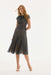 Joseph Ribkoff Style 251718 Navy/Nude Guipure Lace Midi Fit And Flare Dress
