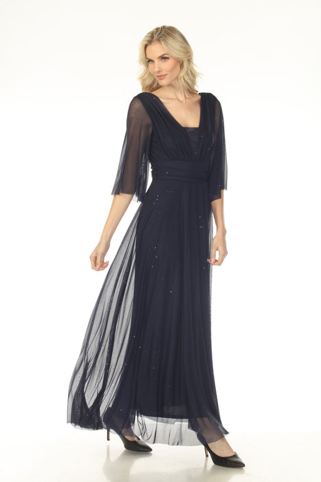Joseph Ribkoff Navy Shimmery A-Line Evening Gown 254723