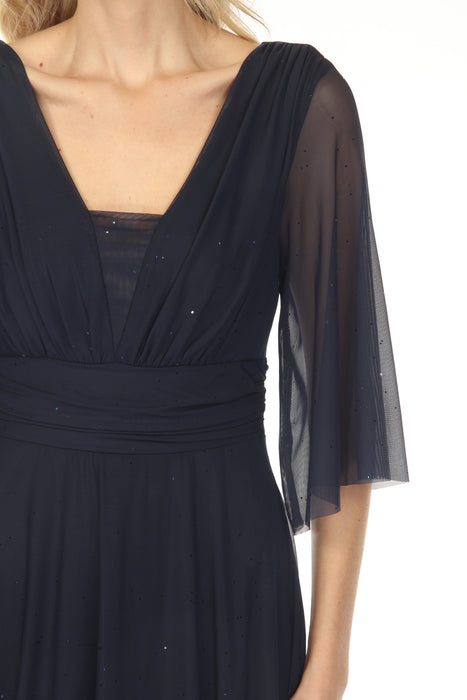 Joseph Ribkoff Navy Shimmery A-Line Evening Gown 254723