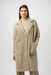 Joseph Ribkoff 254954 Fawn Notched Collar Long Sleeves Faux Fur Coat