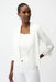 Joseph Ribkoff 261920 Vanilla Notched Collar Open Front 3/4 Sleeves Cardigan