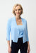 Joseph Ribkoff 261920 Sky Blue Notched Collar Open Front 3/4 Sleeves Cardigan