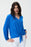 Joseph Ribkoff Style 231144 Oasis Blue Button-Down Tie Hem Long Sleeve Top