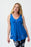Joseph Ribkoff Style 231125 Oasis Blue Front Pleat Detail Sleeveless Tunic Top