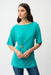 Joseph Ribkoff 261029 Oceanic Brooch Fit and Flare Boat Neck Tunic Top