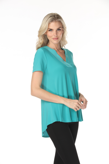 Joseph Ribkoff Oceanic V-Neck Short Sleeve Flared Top 251125S26