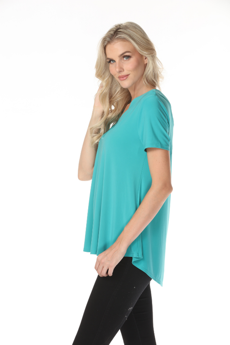 Joseph Ribkoff Oceanic V-Neck Short Sleeve Flared Top 251125S26