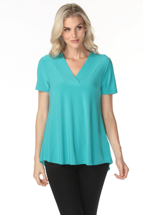 Joseph Ribkoff Oceanic V-Neck Short Sleeve Flared Top 251125S26