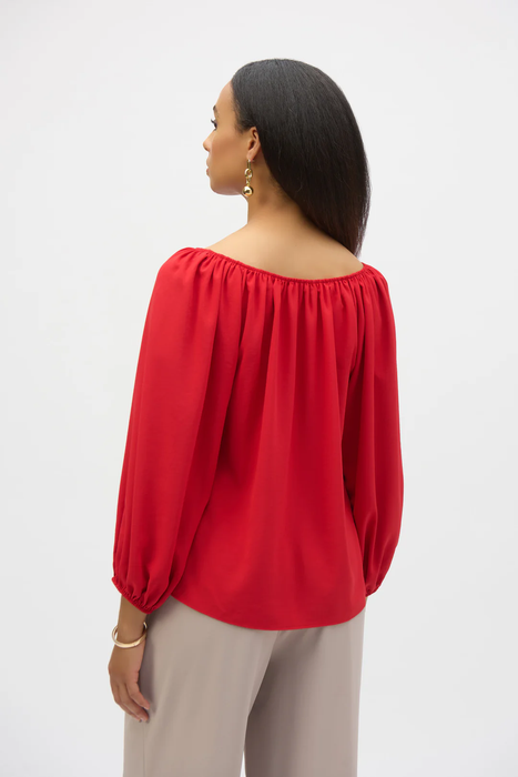 Joseph Ribkoff Off-Shoulder Eggshell Flared Top 252159