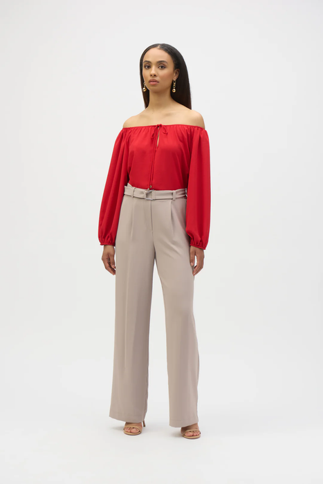 Joseph Ribkoff Off-Shoulder Eggshell Flared Top 252159