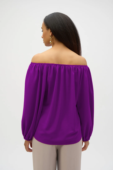 Joseph Ribkoff Off-Shoulder Eggshell Flared Top 252159