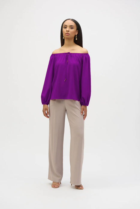 Joseph Ribkoff Off-Shoulder Eggshell Flared Top 252159