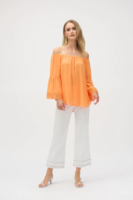 Joseph Ribkoff Off-Shoulder Georgette Flared Top 252086