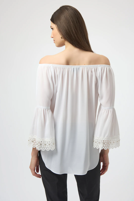 Joseph Ribkoff Off-Shoulder Georgette Flared Top 252086