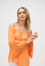 Joseph Ribkoff 252086 Apricot Off-Shoulder Georgette Flared Top