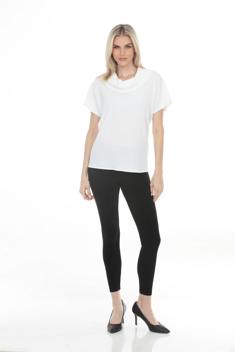 Joseph Ribkoff Off-White Textured Boxy Cowl Neck Top 262194