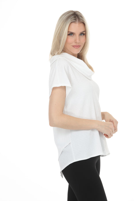 Joseph Ribkoff Off-White Textured Boxy Cowl Neck Top 262194
