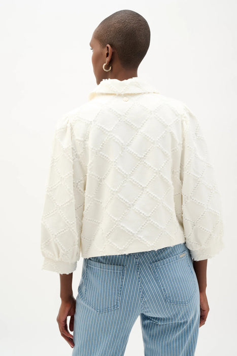 Joseph Ribkoff Off-White Cotton Twill Balloon Sleeves Jacket 262919