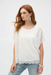 Joseph Ribkoff 252069 Off-White Embroidered Georgette Boxy Top