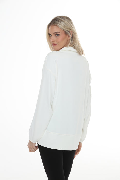 Joseph Ribkoff Off-White Cowl Neck Long Sleeve Tunic Top 261604