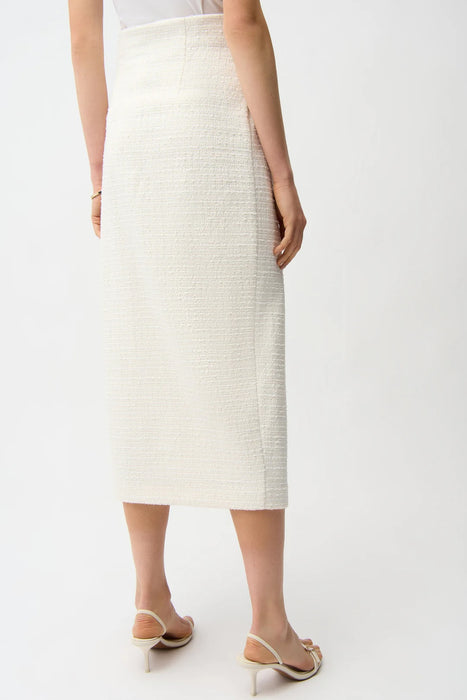 Joseph Ribkoff Off-White Bouclé Midi Pencil Skirt 261301