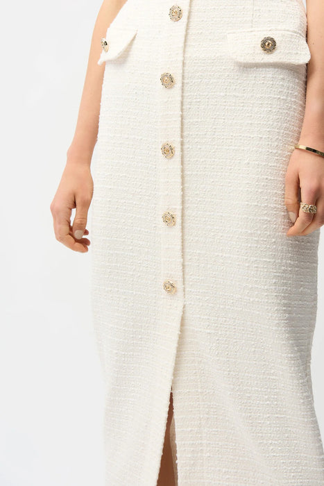 Joseph Ribkoff Off-White Bouclé Midi Pencil Skirt 261301