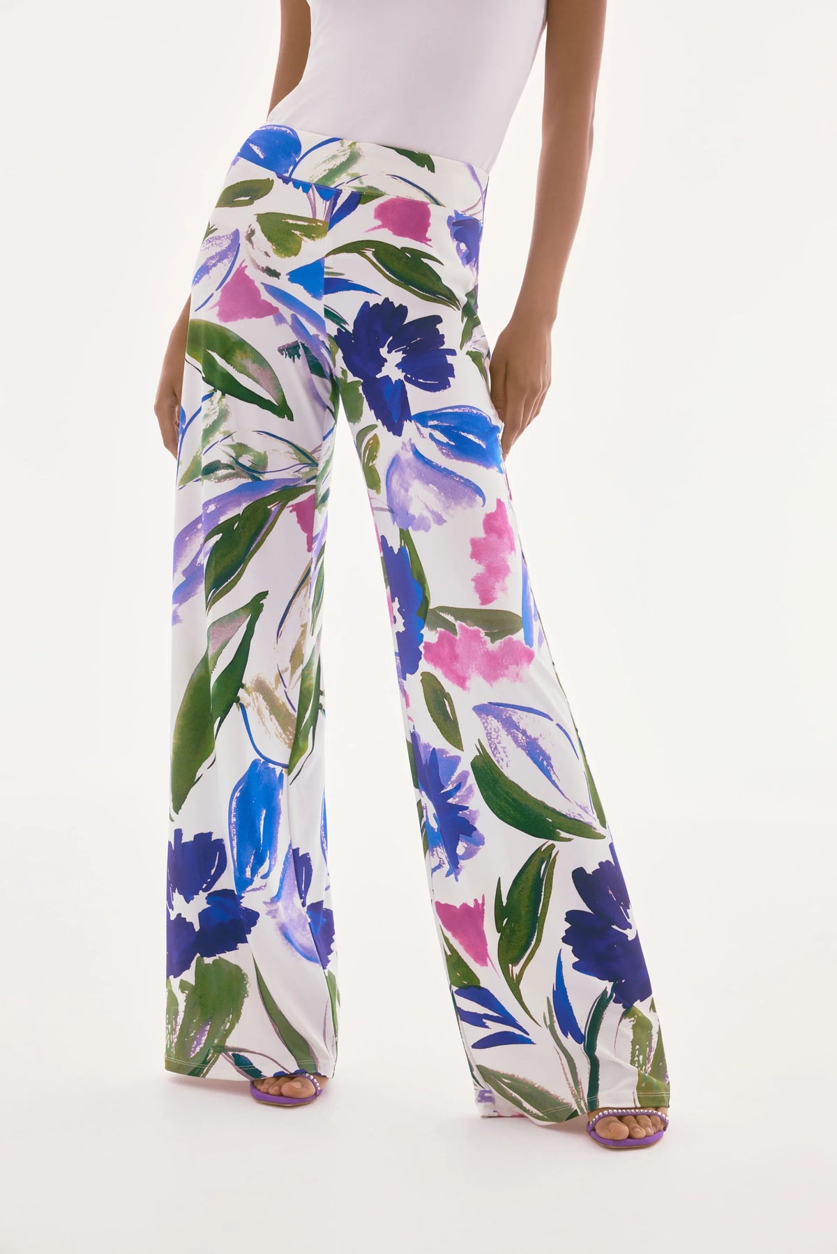 Joseph Ribkoff High Waist Pleated Wide Leg Pant main image 1