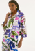 Joseph Ribkoff 251776 Off-White/Multi Floral Print 3/4 Sleeves Trapeze Jacket