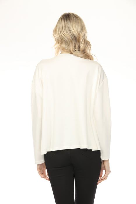 Joseph Ribkoff Off-White Ruffled Long Sleeve Top 254183