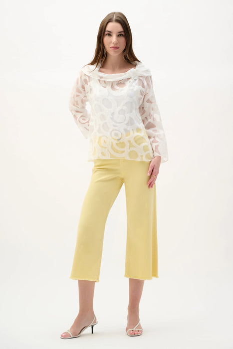 Joseph Ribkoff Off-White Woven Cowl Neck Boxy Top 262020