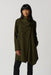 Joseph Ribkoff Style 233241 Olive/Black Printed Knit Shawl Collar Long Sleeve Coat