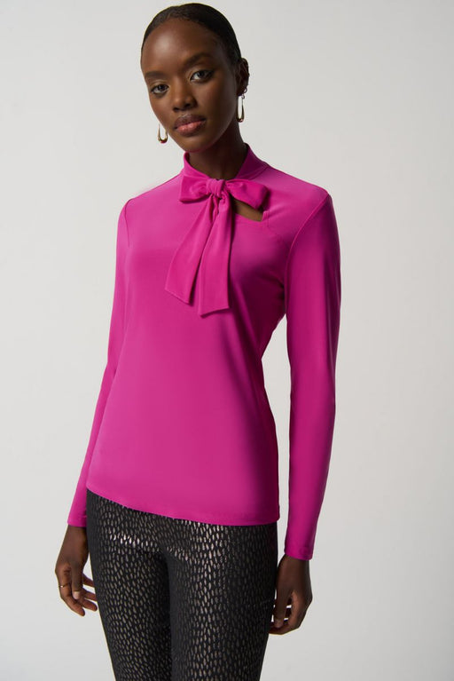 Joseph Ribkoff Style 233132 Opulence Bow Detail Long Sleeve Stretch Top