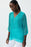Joseph Ribkoff Style 231056 Palm Springs Blue Mesh Overlay 3/4 Roll-Tab Sleeve Top