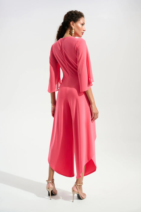 Joseph Ribkoff Chiffon Sleeves Wrap Tulip Wide Leg Jumpsuit 261783
