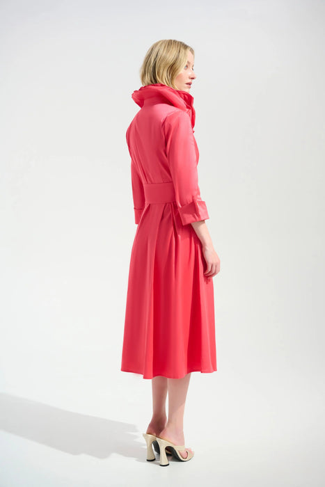 Joseph Ribkoff Pleated Taffeta Midi Fit and Flare Dress 261719