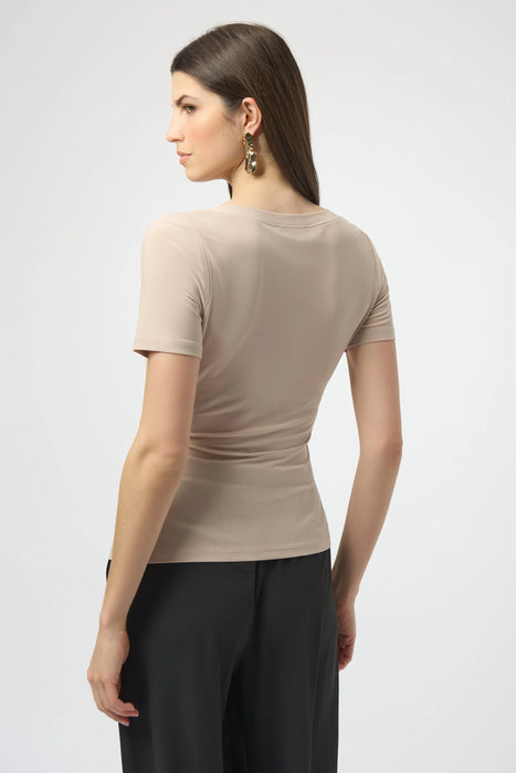 Joseph Ribkoff Drape Front Buckle Detail Fitted Top 252230